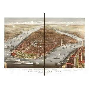  Historic Panoramic Map The city of New York.