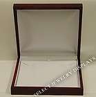 White Leather Rosewood Veneer Jewelry Necklace Gift Box