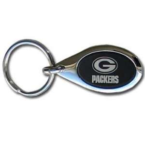  NFL Oval Chrome Key Chain   Green Bay Packers: Sports 