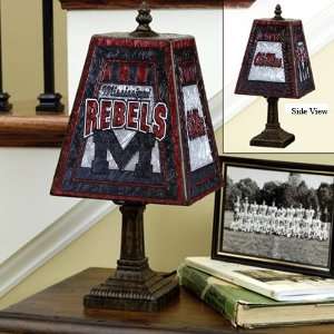    NCAA Mississippi Rebels Art Glass Table Lamp  : Office Products