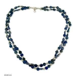  Lapis lazuli strand necklace, Blue Universe Jewelry