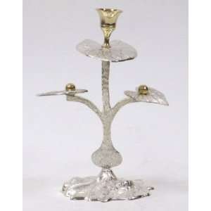 REAL SIMPLEA HANDTOOLED HANDCRAFTED SILVER PLATED CANDLE HOLDER