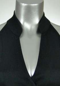Sutton Studio Womens Linen Blend Black Zip Up Halter Top Vest 4  