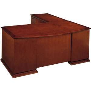  Wood Veneer Bow Front L Shaped Desk HGA783 Office 