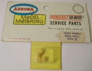 Aurora TJet Truck Wheels #8378, Set of 4, Yellow, MOC with Header 