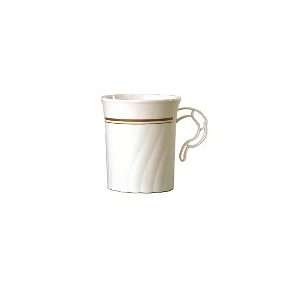   oz Ivory Color Premiere Plastic Coffee Mug with Gold Print (24 Packs