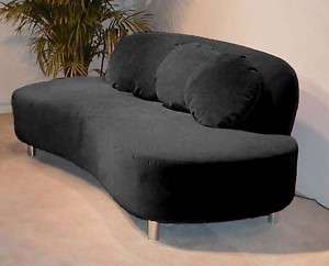 Modern Black Curved Focus Sofa Contemporary Fabric New  