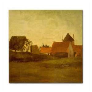   Vincent Van Gogh Art   Farmhouses   4 Ceramic Tile: Home & Kitchen
