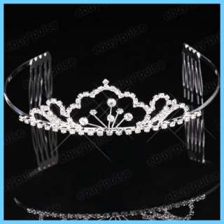   Wedding Bridal Prom Crystal Rhinestone Crown Comb Tiara Headband NEW