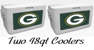 Two Green Bay Packers 48 QT Coleman Coolers NEW  