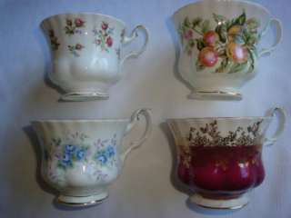 ROYAL ALBERT Orphan Cups ~ Winsome   Fruit   Blue Blossom   Regal 