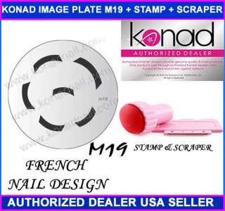 Konad Nail Image Plate M19 FRENCH Design Stamp Scraper  