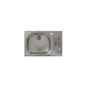 drop in 33 x 22 D bowl and half bowl sink with a 3 1/2 rear center 