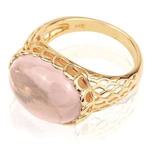  14K Yellow Gold Rose Quartz Ring 5 Jewelry