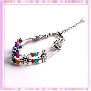   Cluster Colorful Bead Adjustable Buckle Bangle Bracelet P1116: Beauty