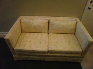 FORTUNY Silk Fabric Upholstered Sleek Midcentury Sofa  