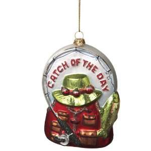 Catch of the Day Fishing Glass Ornament 
