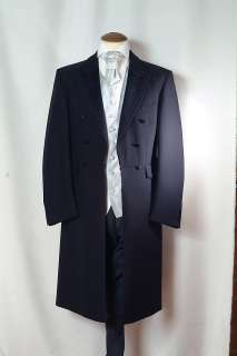 navy frock coat pure wool wilvorst excellent condition  