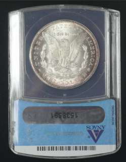 1884 CC $1 Silver Morgan Dollar MS 64 ANACS  BRIGHT LUSTER + TONED 