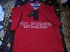 TOMMY HILFIGER RED SLIM FIT LARGE COLLARED T  SHIRT