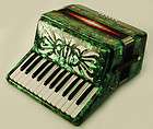 NEW PIANO ACCORDIAN SQUEEZE BOX PEARL GREEN 25 KEY 12 BASS ACCORDION w 