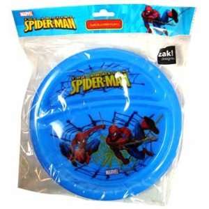Marvel Spiderman Flip Top Snack Container & 2 Section Plate. (Sold As 