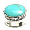 Sterling Silver Round Abalone Ring A8415  