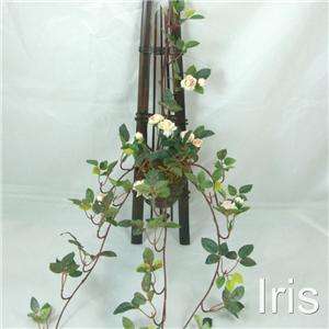 Artificial Silk Flower Mini Cream Rose Vine Trellis  