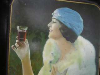   Drink Coca Cola Golfer Tray, Lady In Blue Turban Hat  SWEET !  