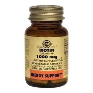  Biotin 1000 mcg 50 Vegetable Capsules: Health & Personal 