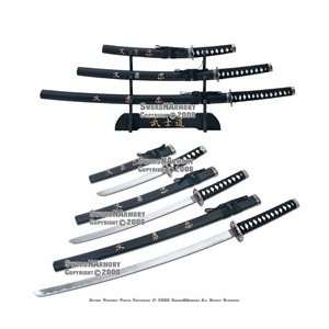  Japanese Samurai Bushido Duty Sword Set Hand Carved 
