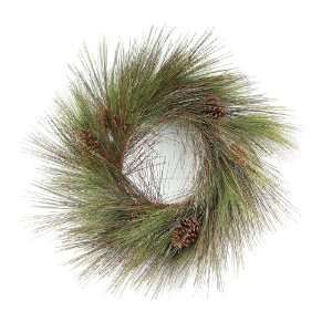   : Melrose Long Needle Pine Wreath with Cones, 24 Inch: Home & Kitchen
