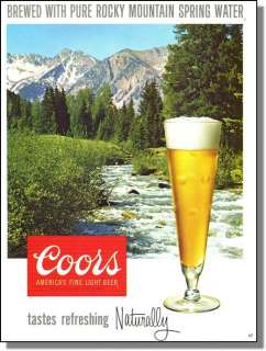 1970 Coors Beer   Rocky Mountain Spring Water Photo Ad  