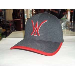 Wone Concepts Flexfit Hat, Black with Red Rim  Sports 