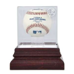   Mahogany MLB Baseball Yankees Logo Display Case: Sports & Outdoors