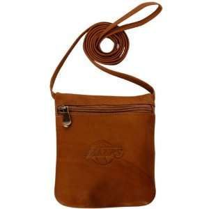   Brown Leather Team Logo Over The Shoulder Bag