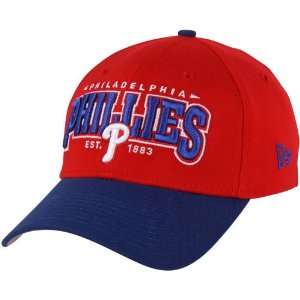   Phillies 39Thirty Retro Classic Flex Hat   Red/Royal Blue: Sports