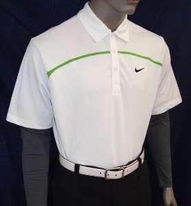 100) L 2011 Nike Golf Dri Fit UV Layered Stripe L/S Polo Shirt $80 