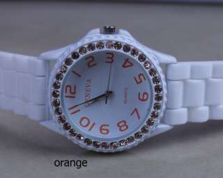 1Pcs Unisex Geneva Silicone Jelly Gel Quartz Analog Sports Wrist Watch 