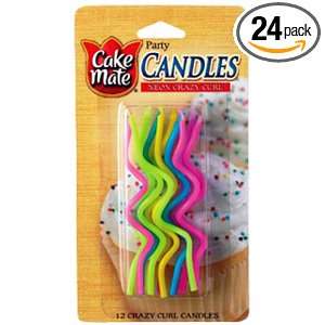 Cake Mate Neon Crazy Curl Candles, 12 Count, Units (Pack of 24)
