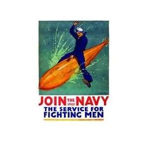 Join the Navy the service for fighting men 28x42 Giclee on Canvas 
