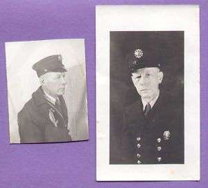 Photographs 1940s Fireman in Uniform Cap & Badge WWII  