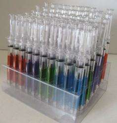   of 60 Syringe Pens Black Ink Full Case Wholesale Assorted Colors Nurse