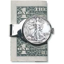 American Coin Treasures Silver Walking Liberty Half Dollar Money Clip