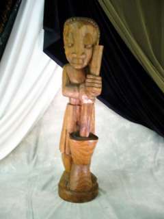 Original 29 BAROTSE WOMAN Wood SCULPTURE West African  