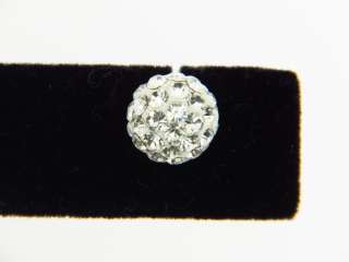 Sparkling Sterling Silver .925 White Crystal Stud Ball Earrings  