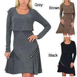 Tabeez Womens Zipper Accent Knit Sweater Dress  Overstock