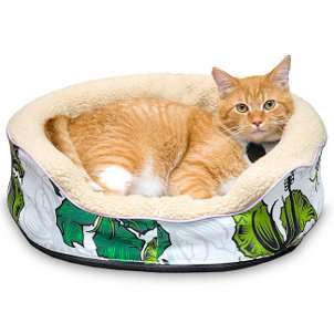 Round pet beds are perfect for cats who prefer to sleep curled up 