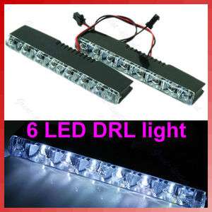 2X Universal 6 LED Car Daylight Running Light DRL Fog Day Driving Lamp 