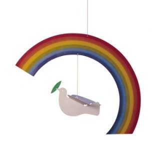 Flensted Noahs Rainbow Dove Bible Hanging Baby Mobile  